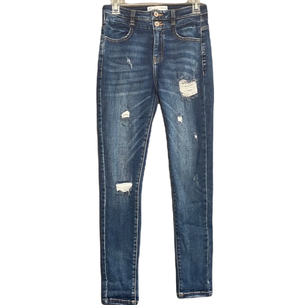 KANCAN by Maurices High Rise Distressed Med Wash Pants